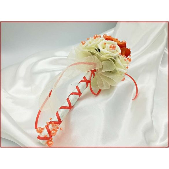 Korall-ekrü koszorúslány vagy köszöntő örök-csokor 