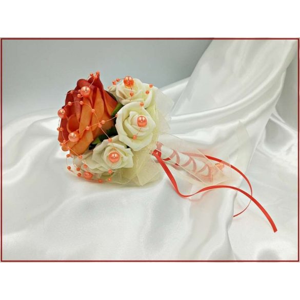 Korall-ekrü koszorúslány vagy köszöntő örök-csokor 