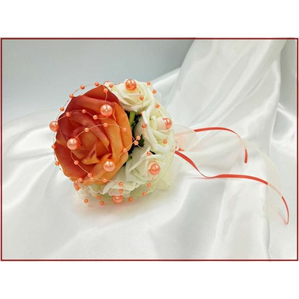 Korall-ekrü koszorúslány vagy köszöntő örök-csokor 