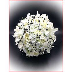 Fekete-fehér örök-csokor vagány menyasszonyoknak 