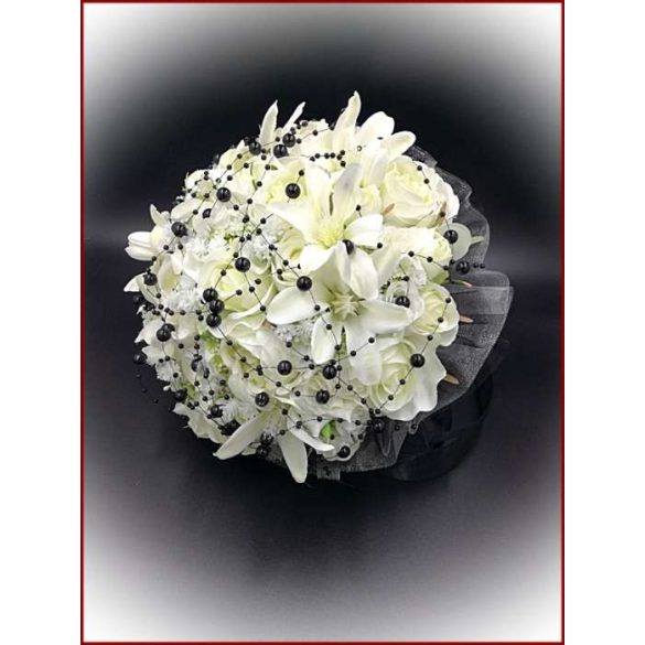 Fekete-fehér örök-csokor vagány menyasszonyoknak 