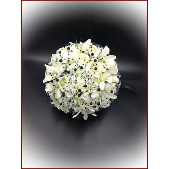 Fekete-fehér örök-csokor vagány menyasszonyoknak 