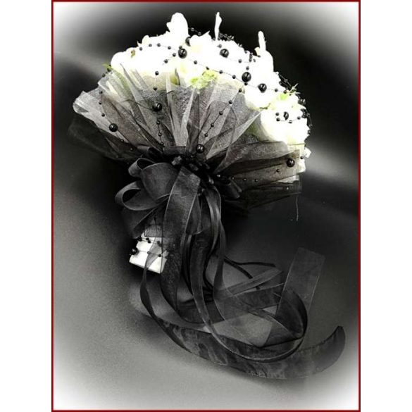 Fekete-fehér örök-csokor vagány menyasszonyoknak 