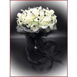 Fekete-fehér örök-csokor vagány menyasszonyoknak 