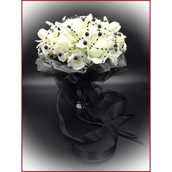 Fekete-fehér örök-csokor vagány menyasszonyoknak 