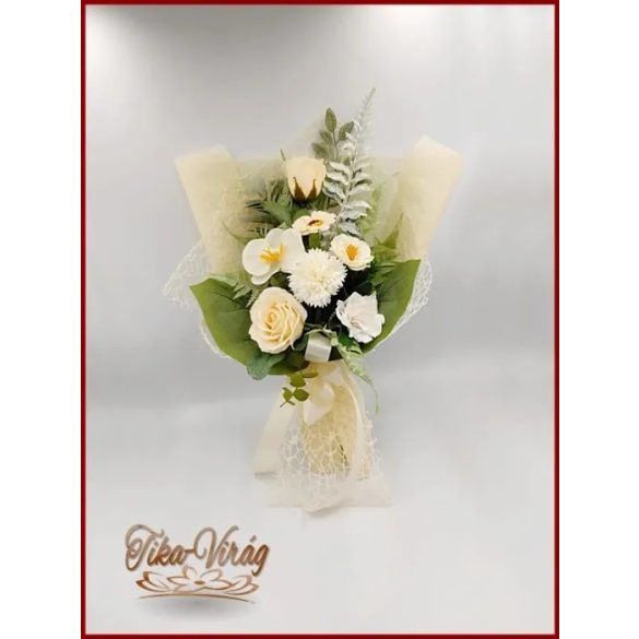 Ekrü színű szappan-virág csokor 