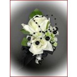 Fekete-fehér örök-csokor vagány menyasszonyoknak + kitűzővel 