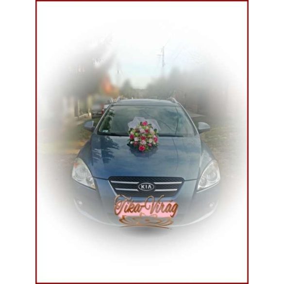 Antik-rózsás autódísz 