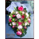 Antik-rózsás autódísz 