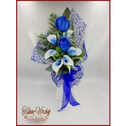 Kék kálás - rózsás örök-csokor 