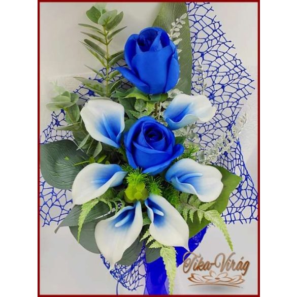 Kék kálás - rózsás örök-csokor 