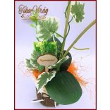 Narancssárga Orchidea kaspóban örök-Home-dekor 