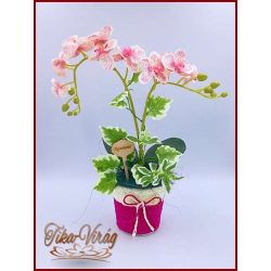 Rózsaszín Orchidea kaspóban örök-Home-dekor 