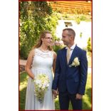 Pasztell Sárga Rózsás Menyasszonyi Örök Csokor Zöld Orchideával és Hortenziával kitűzővel 