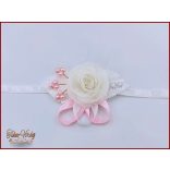 Csuklódísz rózsaszín-fehér 