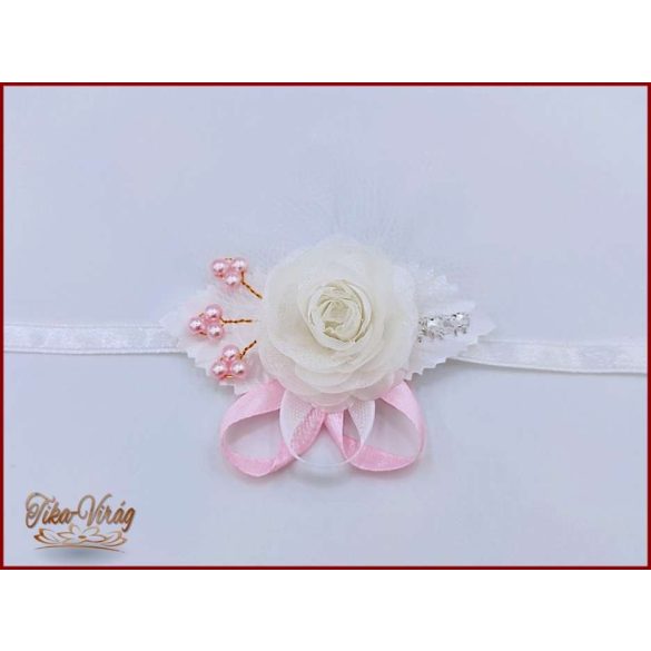 Csuklódísz rózsaszín-fehér 
