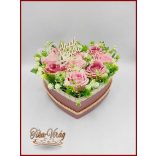 Vintage stílusú Szív alakú virágdoboz 