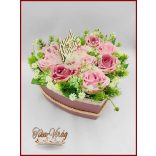 Vintage stílusú Szív alakú virágdoboz 