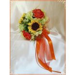 Napraforgós-rózsás-hortenziás örök-csokor 7 virágos 