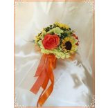 Napraforgós-rózsás-hortenziás örök-csokor 7 virágos 