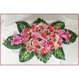 Pink-barack orchideás-rózsás asztaldísz 