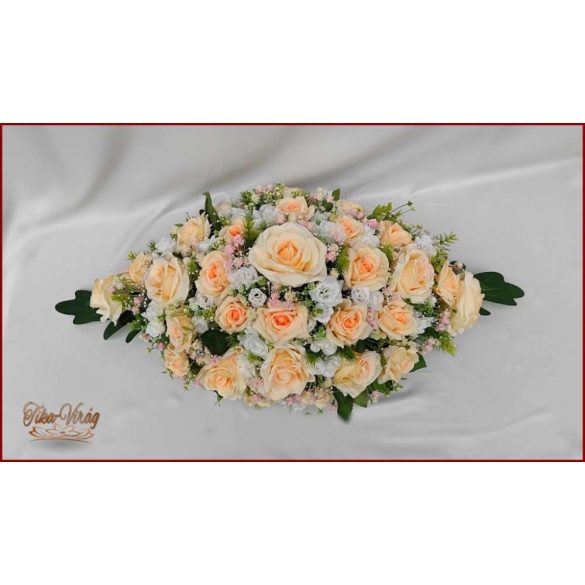 Barack-fehér örök-asztaldísz 