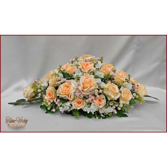 Barack-fehér örök-asztaldísz 