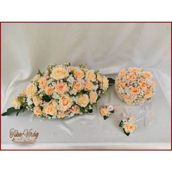 Barack-fehér örök-asztaldísz 