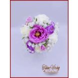 Lila-fehér koszorúslány örök-csokor 