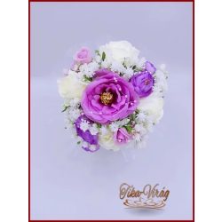 Lila-fehér koszorúslány örök-csokor 