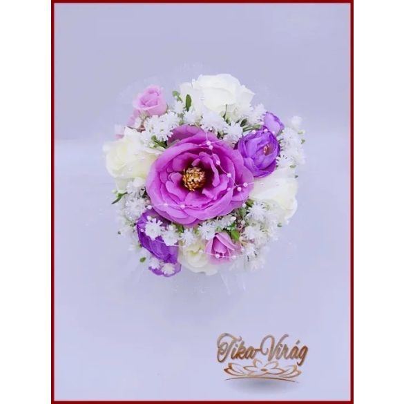 Lila-fehér koszorúslány örök-csokor 