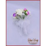 Lila-fehér koszorúslány örök-csokor 