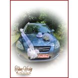 Szívek királynője Autódísz. Koronával és Fehér Cilinderrel díszített autódísz 