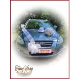 Szívek királynője Autódísz. Koronával és Fehér Cilinderrel díszített autódísz 