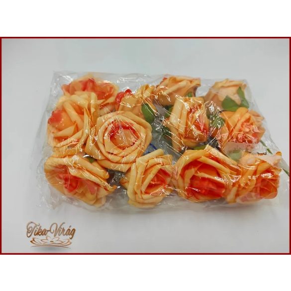 Habrózsák vagy polifoam rózsák sötét narancs közepű 