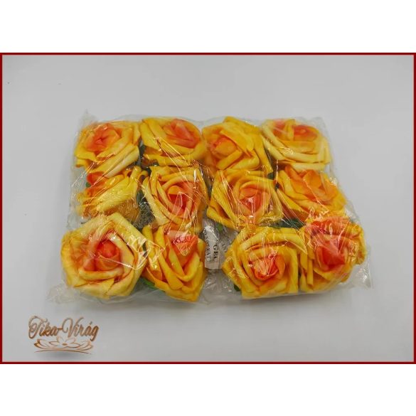 Habrózsák vagy polifoam rózsák sárga-narancs közepű 