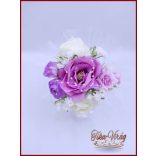 Lila-fehér dobó vagy koszorúslány örök-csokor 