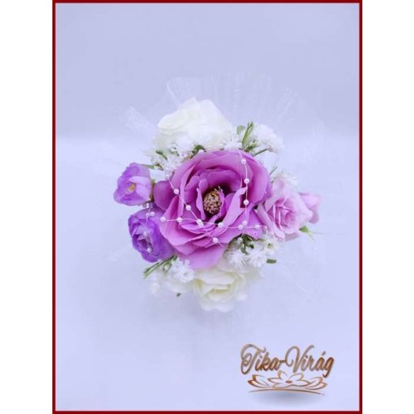 Lila-fehér dobó vagy koszorúslány örök-csokor 