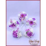 Lila-fehér dobó vagy koszorúslány örök-csokor 