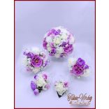 Lila-fehér dobó vagy koszorúslány örök-csokor 