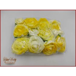 Habrózsák vagy polifoam rózsák felemás sárga színű 