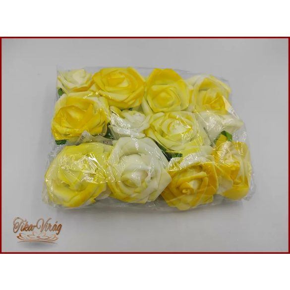 Habrózsák vagy polifoam rózsák felemás sárga színű 