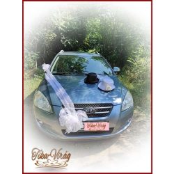 Fehér-Fekete Cilinderes autódísz 