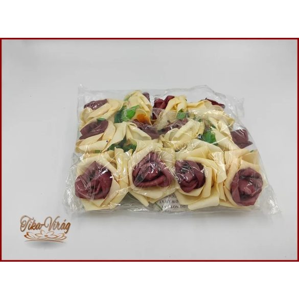 Habrózsák vagy polifoam rózsák barackos barna közepű 