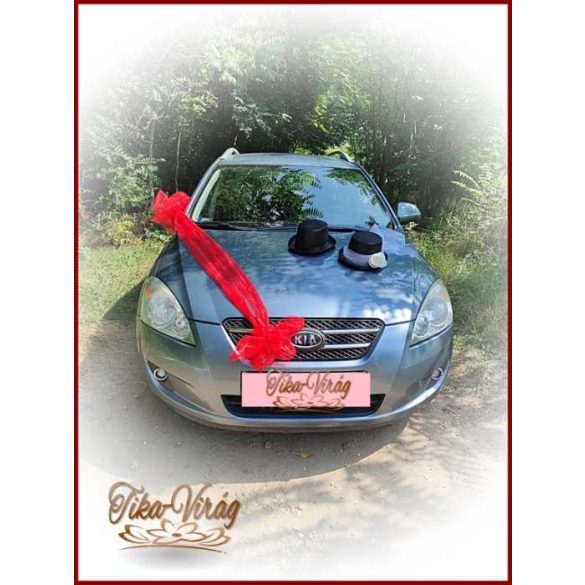 Fekete Cilinderes autódísz 