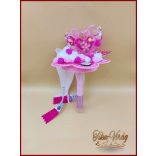 Ovis ballagási örök csokor – szív alakú kis táskával egyedi ajándék