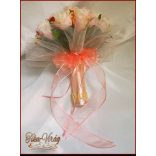 Barack-pasztell 24 virágos örök-csokor 