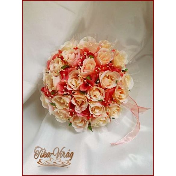 Barack-pasztell 24 virágos örök-csokor 