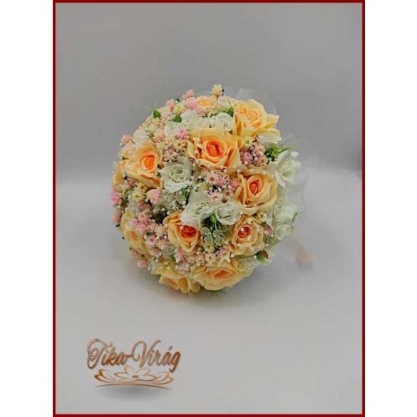 15 VIRÁGOS BARACK-fehér ÖRÖK-CSOKOR 