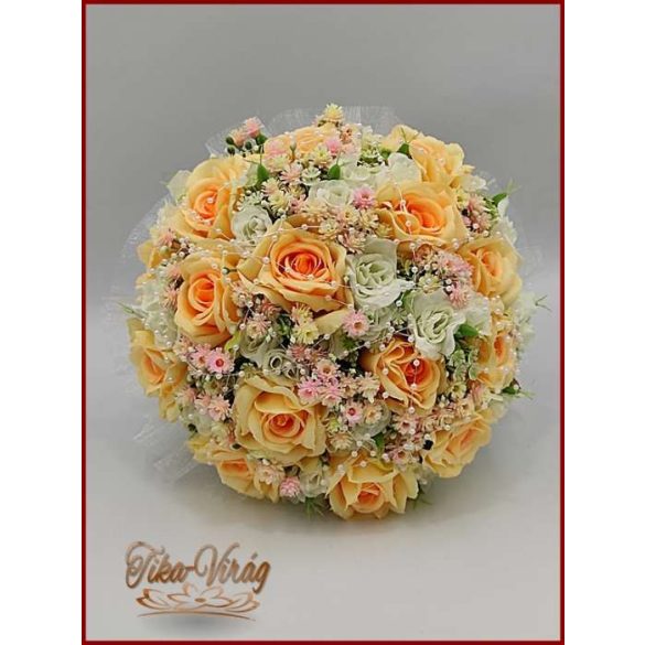 15 VIRÁGOS BARACK-fehér ÖRÖK-CSOKOR 